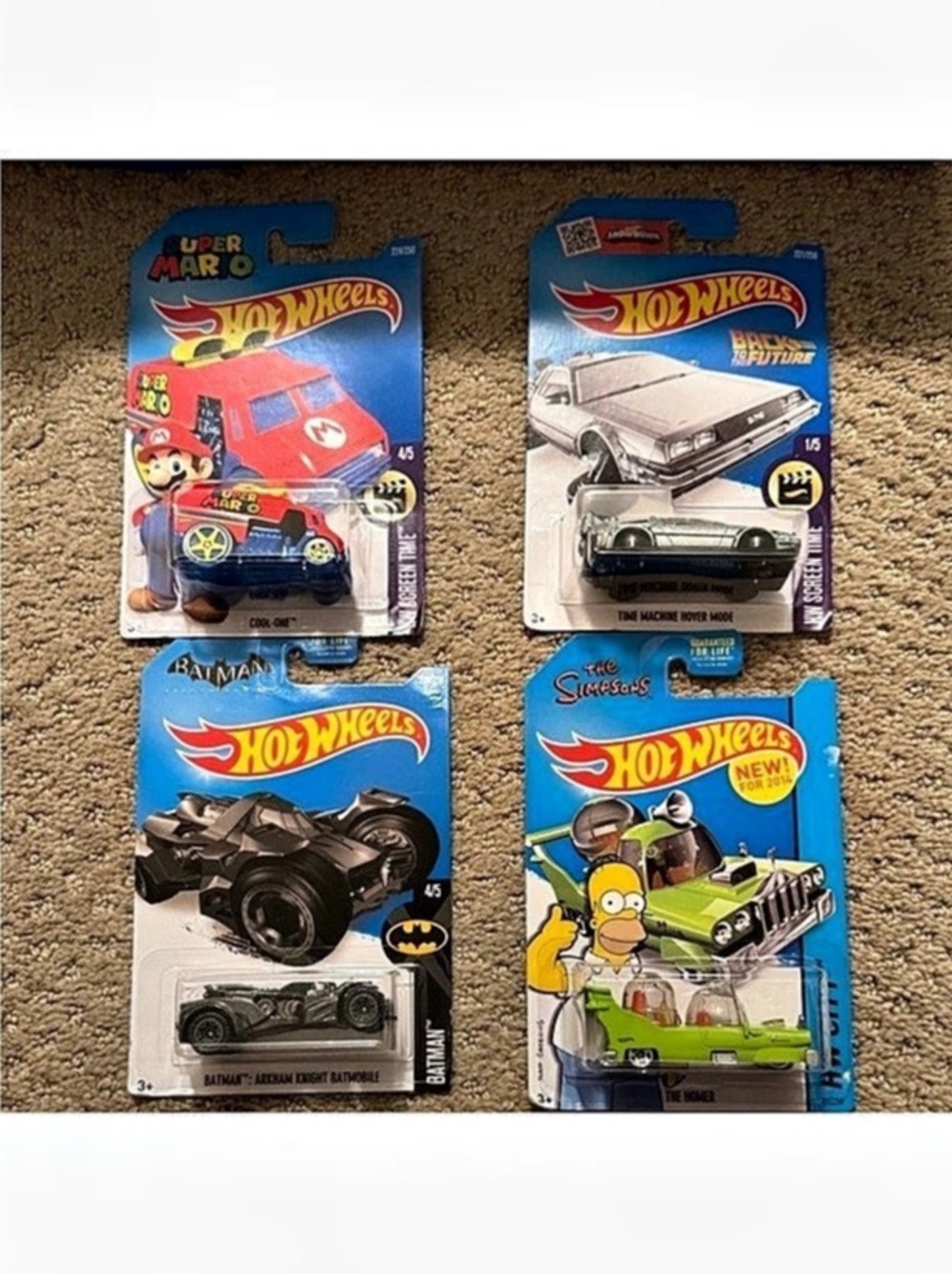 Hot Wheels Screen Time Diecast Car Lot of 4-Pack Die-Cast Toy Cars NWT
